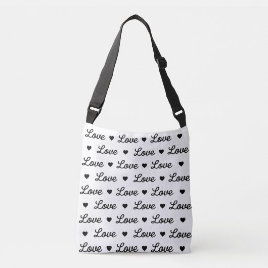 Sac Ajustable Amour élégant noir et blanc (Devant)