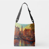 Sac Ajustable Amsterdam canal maisons de style van Gogh (Devant)