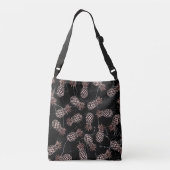 Sac Ajustable ananas rose d'or de marbre noir moderne élégant (Dos)