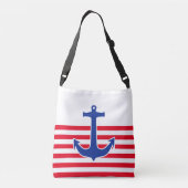 Sac Ajustable Ancre bleu / Contour blanc + vos idées (Dos)