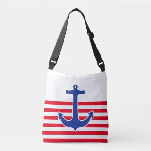 Sac Ajustable Ancre bleu / Contour blanc + vos idées (Devant)