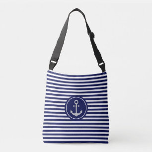 Sac Ajustable Ancre nautique sur Bleu & Blanc rayé