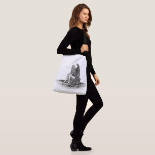 Sac Ajustable Angel, perdu dans la pensée, noir et blanc Design