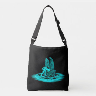 Sac Ajustable Angel, perdu dans la pensée, noir et vert Design