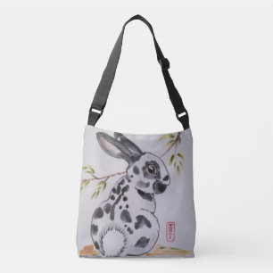 Sac Ajustable Anglais Spot Rabbit Noir et Blanc Shopping Fourre-