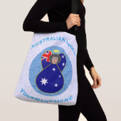 Sac Ajustable Angle drapeau australien en cercle bleu sur blanc (De près)
