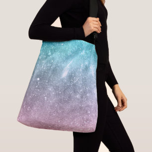Sac Ajustable Aqua blue Pink ombre mer galaxie abstraite