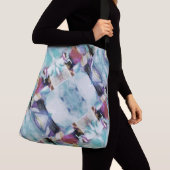 Sac Ajustable Aqua Fuschia Violet Beige Diagonal Lignes peintes (De près)