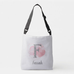 Sac Ajustable Aquarelle Abstraite et Parties scintillant lettre 