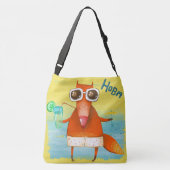 Sac Ajustable Aquarelle artisanale renard drôle (Dos)