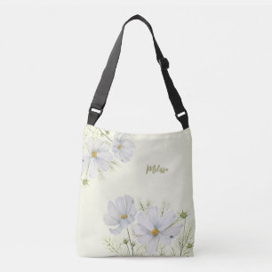 Sac Ajustable Aquarelle Blanc Cosmos Fleurs Peinture Botanique