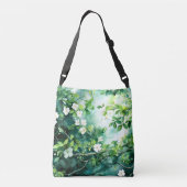 Sac Ajustable Aquarelle botanique Fleurs blanches Feuilles verte (Dos)