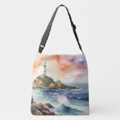 Sac Ajustable Aquarelle croquis Byron Bay Lighthouse Monogramme  (Dos)