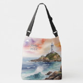 Sac Ajustable Aquarelle croquis Byron Bay Lighthouse Monogramme  (Devant)