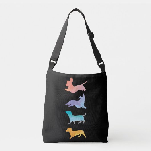 Sac Ajustable Aquarelle Cute Dachshund (Devant)