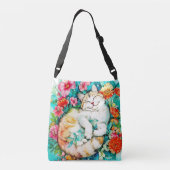 Sac Ajustable Aquarelle de chat Fleur de prairie Bliss (Dos)