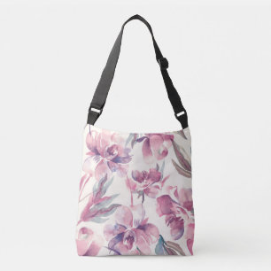 Sac Ajustable Aquarelle de pivoines : arrière - plan floral tran