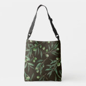 Sac Ajustable Aquarelle des branches d'olive en noir (Dos)