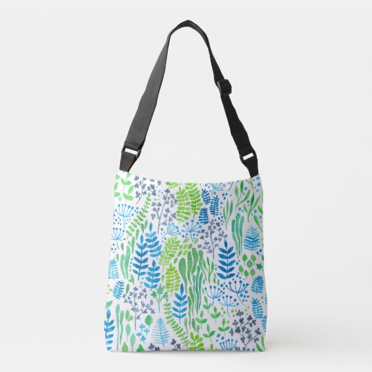 Sac Ajustable Aquarelle fleurie doodles blanc (Devant)