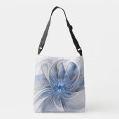 Sac Ajustable Aquarelle gris bleu Abstrait Fractal Art Flower (Dos)