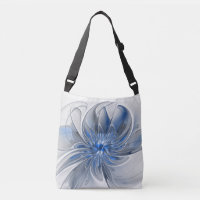 Aquarelle gris bleu Abstrait Fractal Art Flower