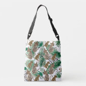 Sac Ajustable Aquarelle Jaguar Chat Verte Botanique (Dos)