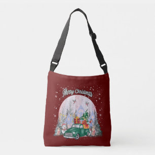 Sac Ajustable Aquarelle Joyeux Noël, Voiture De Cadeaux