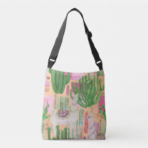 Sac Ajustable Aquarelle lamas, cactus : motif sans couture.