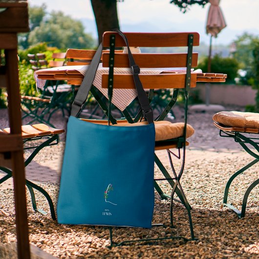 Sac Ajustable Aquarelle monochrome lettre L infirmière bleu fonc