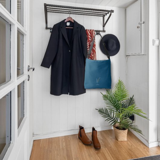 Sac Ajustable Aquarelle monochrome lettre V infirmière bleu fonc