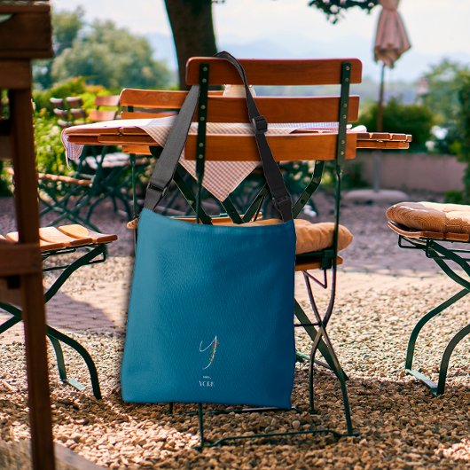 Sac Ajustable Aquarelle monochrome lettre Y infirmière bleu fonc