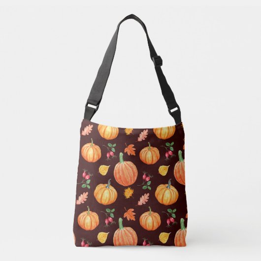Sac Ajustable Aquarelle Motif Floral Citrouille d'automne (Devant)