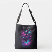 Sac Ajustable aquarelle noire botanique chic papillon élégant (Dos)