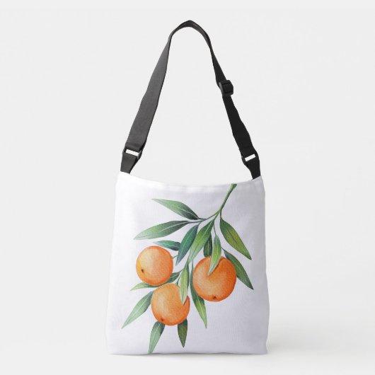Sac Ajustable Aquarelle Orange Fruits : Branches Isolées. (Devant)