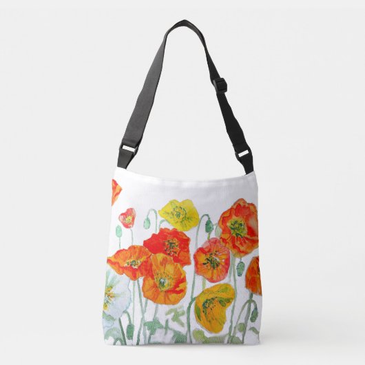 Sac Ajustable Aquarelle orange rouge jaune cushion blanc (Devant)