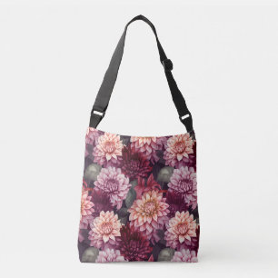 Sac Ajustable Aquarelle Rouge rose Dahlia Motif Design