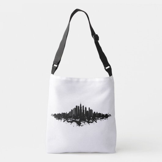 Sac Ajustable Aquarelle Skyline de Chicago noir et blanc (Dos)