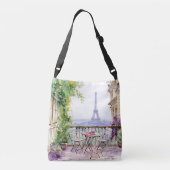 Sac Ajustable Aquarelle Tour Eiffel Paris Café français (Dos)