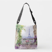 Sac Ajustable Aquarelle Tour Eiffel Paris Café français (Devant)