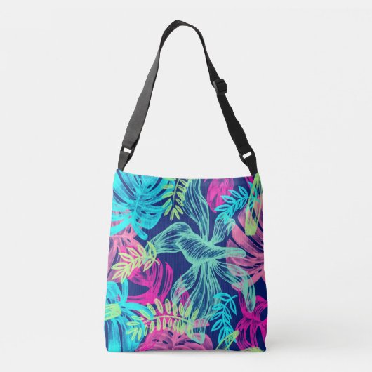 Sac Ajustable Aquarelle tropicale Néon Feuille | (Dos)