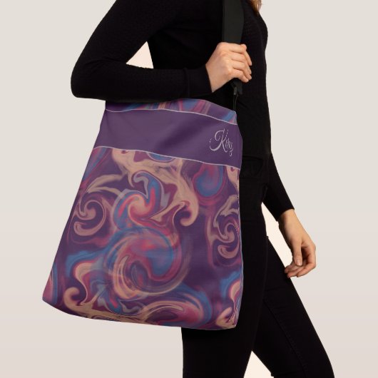 Sac Ajustable Aquarelle violette et colorée (De près)