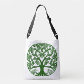 Sac Ajustable Arbre à noeuds celtique de la vie Vert sur blanc (Dos)