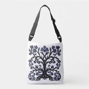 Sac Ajustable Arbre de vie Floral #2 Cobalt Bleu et Blanc