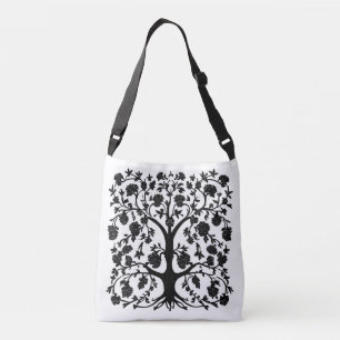 Sac Ajustable Arbre de vie Floral #5 Noir et blanc