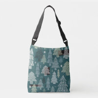 Arbres d'hiver, motif vintage de Noël.