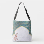 Sac Ajustable Arc Arabesque Élégant | Turquoise Profond et Or (Dos)
