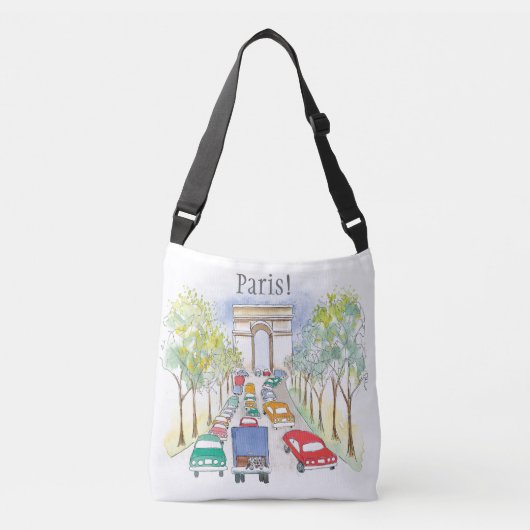 Sac Ajustable Arc de Triomphe Paris Whimsical Watercolor croquis (Devant)