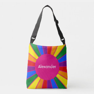 Sac Ajustable Arc-en-ciel avec raies rondes + votre backgr. & id