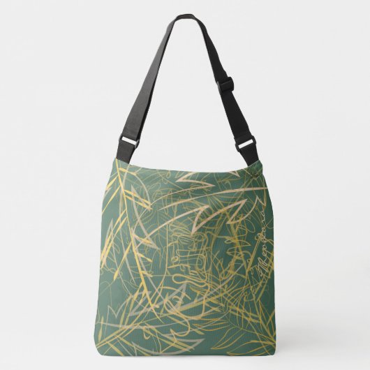 Sac Ajustable Arrière - plan Abstrait Gold Leaf Green (Devant)