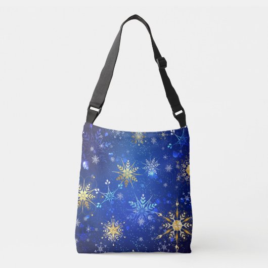 Sac Ajustable Arrière - plan Bleu XMAS avec des flocons de neige (Devant)
